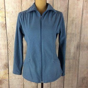 Woolrich Women's Size Small Blue Fleece Jacket Lightweight Full Zip Long Sleeve